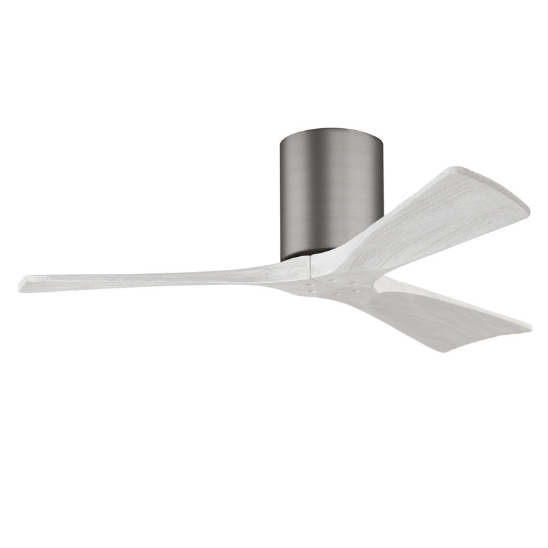 Ventilateur de plafond à 3 pales Olivier, Blanc mat, Étain brossé, 42"