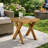 Harley Outdoor Side Table, X Legs, Square 18 Inch Brown Acacia Wood-121489422