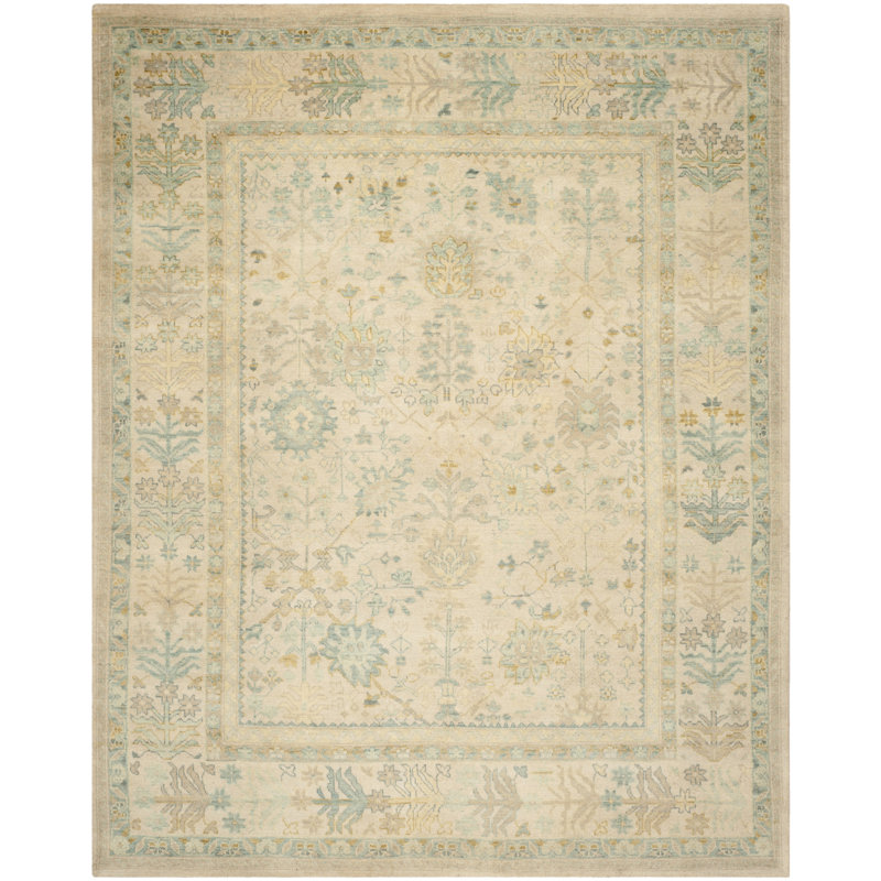 Tapis oriental en laine noué à la main Akachi, Rectangle de 10 pi x 14 pi