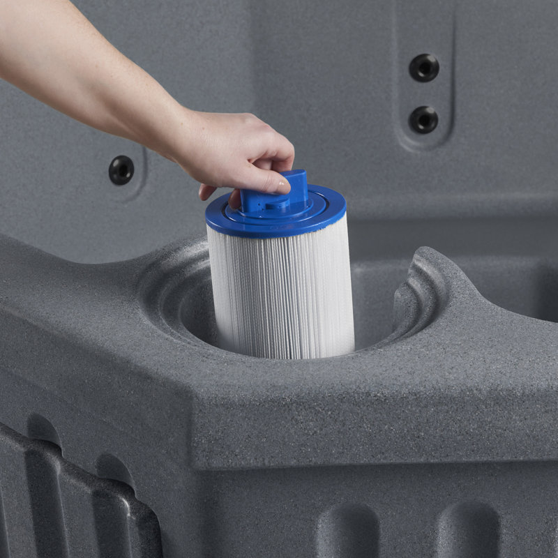Gray Granite 5-Person Octagon Hot Tub with 11 Jets