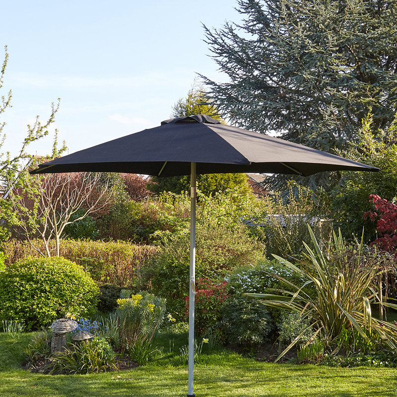 Gozo Aluminium 2.7m Crank and Tilt Parasol, Black