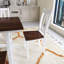 Ensemble de table de salle à manger en bois espresso et blanc 6 pièces avec 4 chaises et un long banc-612127830-612127831