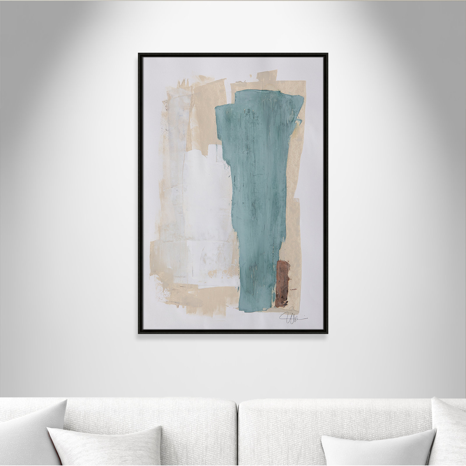 Hubbard "Together We Work-II" Print, Espresso Framed, 37.5" H x 25.5" W x 2" D