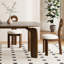 4 - Person Gray + Nut-brown Rectangular Sintered Stone + Solid Wood Dining Table Set-125206617