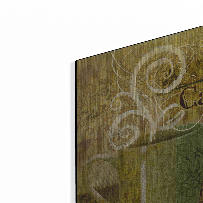 Art mural en métal luxueux «Coffee 1 Latte» par Viv Eisner, 24 po x 24 po, H 24 po x l 24 po