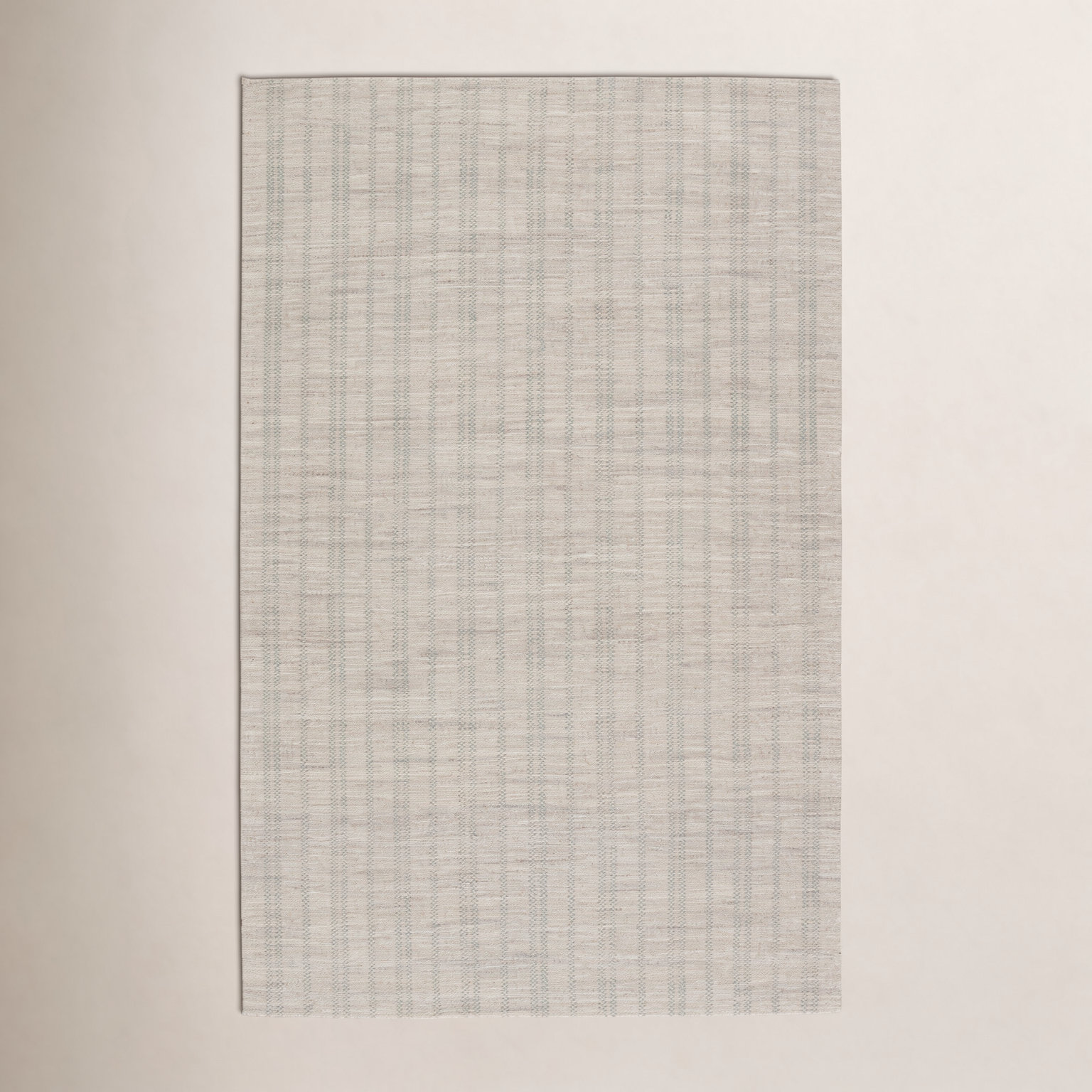 Ginevra Hand-Woven Striped Rug, Light Gray/Light Green, Rectangle 9' x 12'