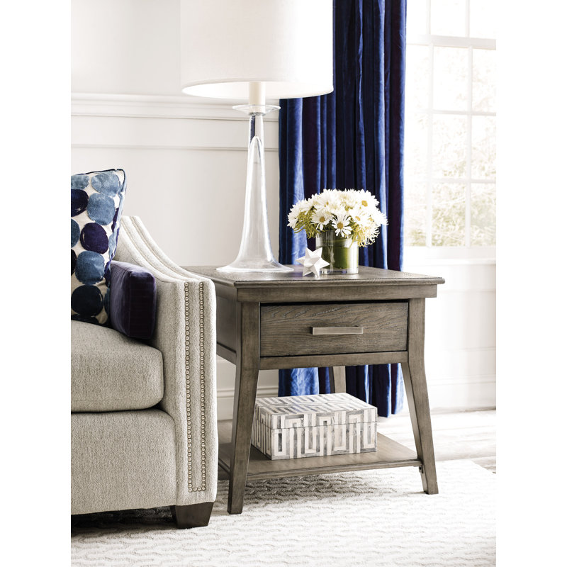 Gennadi Solid Wood Top 1 End Table with Storage