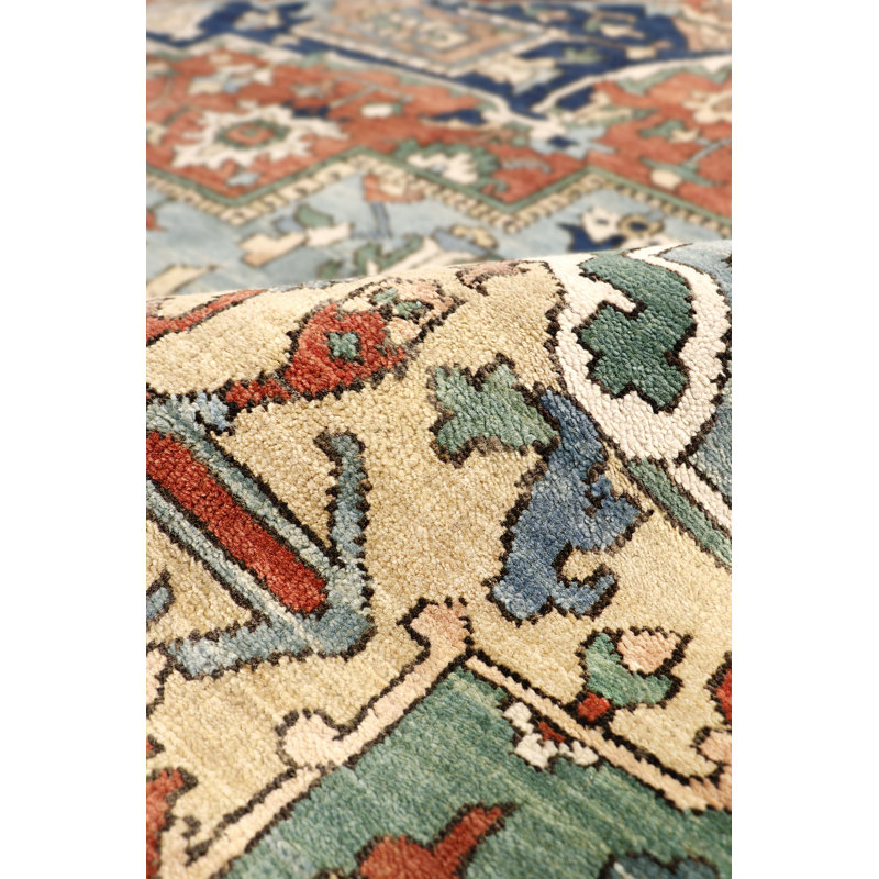 Serapi Hand Knotted Wool Area Rug, Square 7'11'' X 7'11''