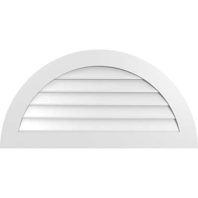 Half Round Surface Mount Signature Urethane Non-Functional Gable Vent Primed Tan