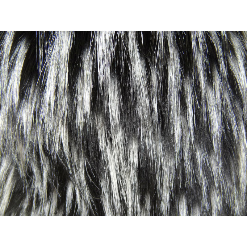 Wolf Animal Print Faux Fur Reversible Throw Pillow, 20" H x 36" W