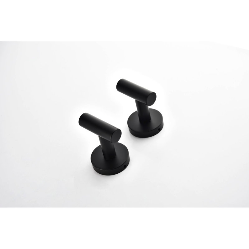 304 Stainless Steel Matt Black Towel Hook Robe Hook, No Drill Wall Mount, 6, Scratch & Corrosion , For Bathroom, Shower, Kitchen Hanging Bathroom Shower , To Scratches, Home