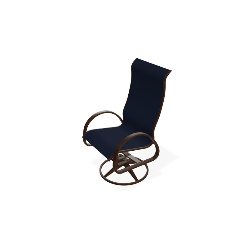 Fauteuil de patio pivotant Hiraku, Kona texturé, Bleu marine 13D Sunbrella®