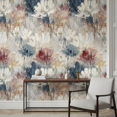 Papier peint floral abstrait mural