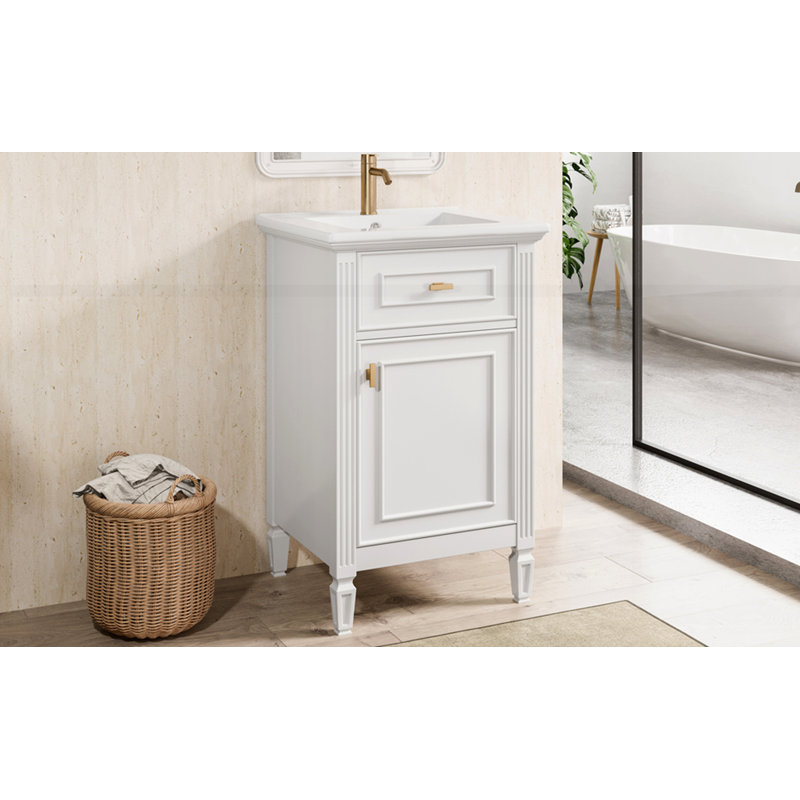 Meuble-lavabo de 20 pouces avec lavabo, Blanc