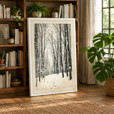 Winter Pathway Scandinavian - Wrapped Canvas