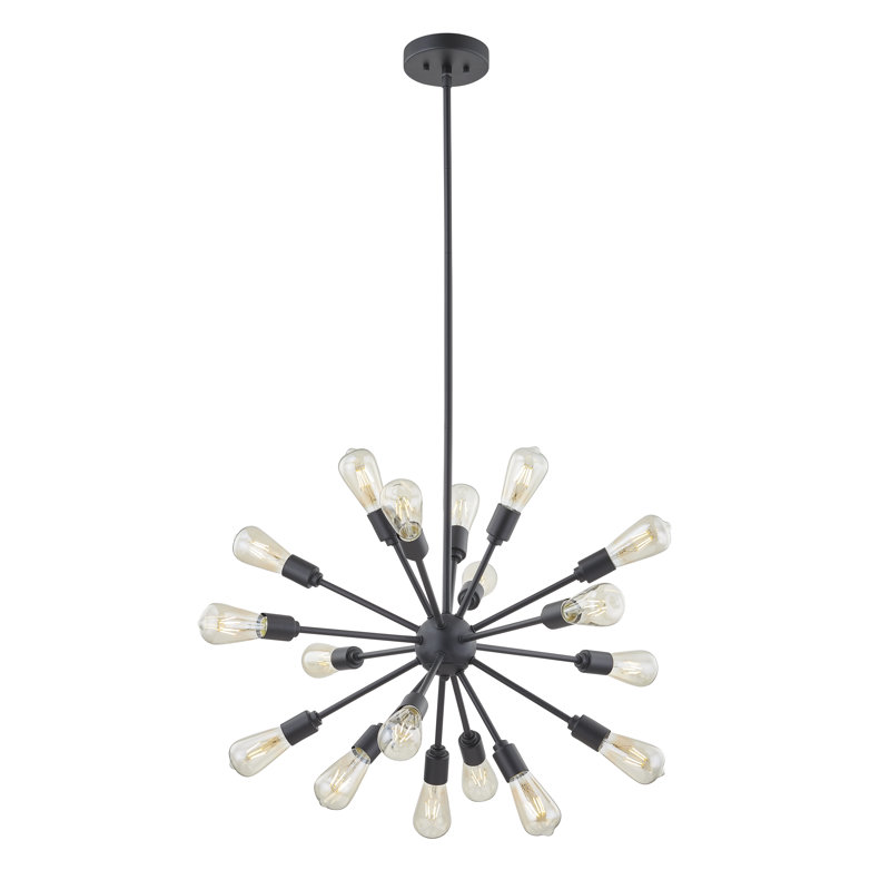 Lustre sphérique à 18 lumières Kristoff, Noir mat