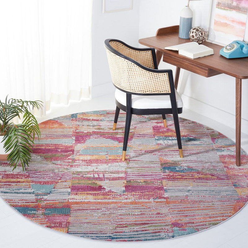 Tapis abstrait Porcello 900 Performance, Rond 6 pi 7 po