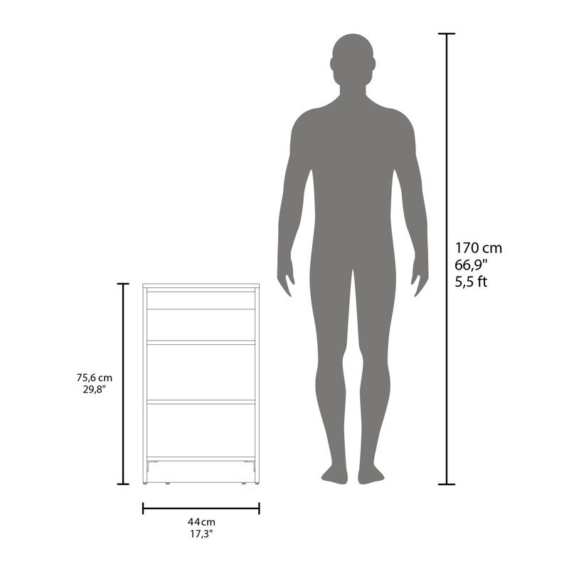 Rangement à tablettes à 4 niveaux pour salle de bain, table d'appoint, salon, H 29,84 po x l 17,34 po x P 17,14 po, Blanc