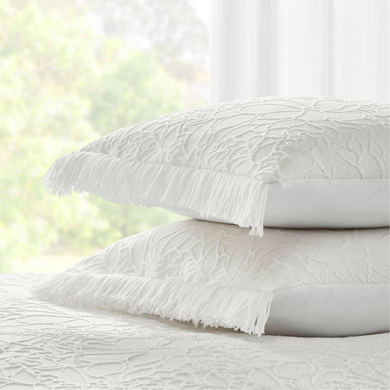 Ensemble de couvre-lit 3 pièces, Couvre-lit grand + 2 pièces supplémentaires, Blanc