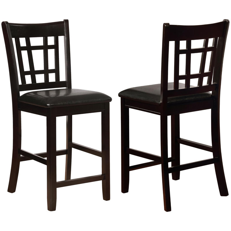 Tabourets noirs et espresso à hauteur de comptoir (ensemble de 2)