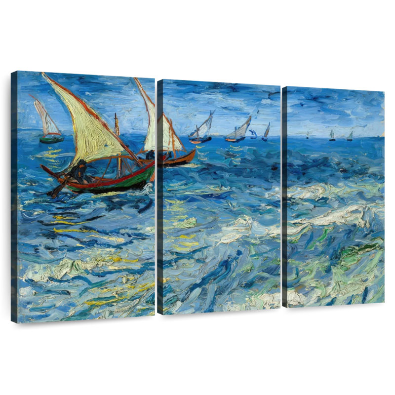Bateaux de pêche Mehar à Saintes-Maries, H 32 po x l 50 po