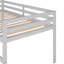 Lit mezzanine simple en bois massif avec glissoire, couleur grise