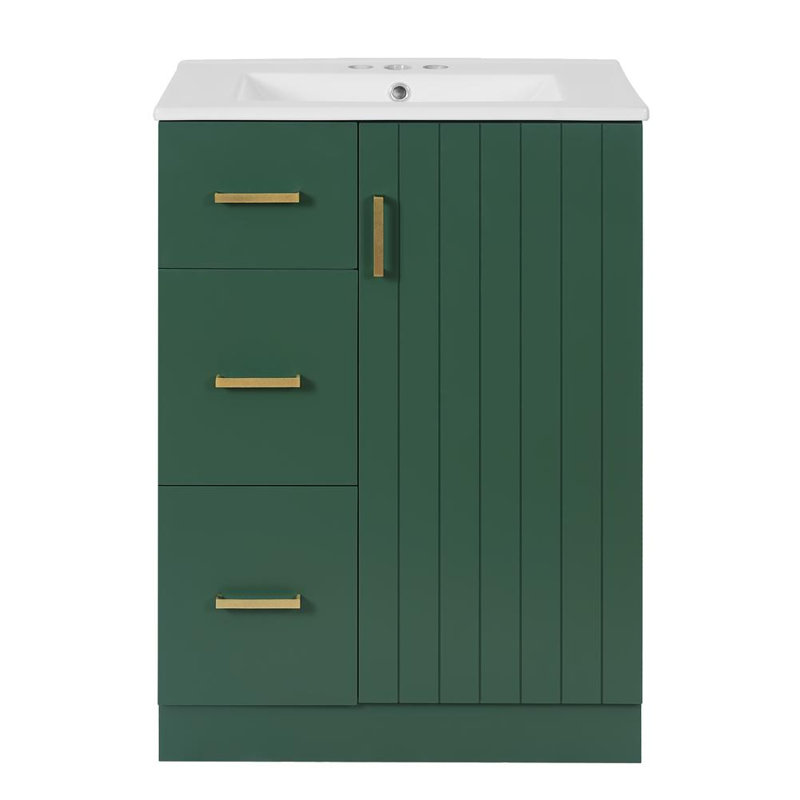 Meuble-lavabo moderne 24,09 po avec lavabo, Vert