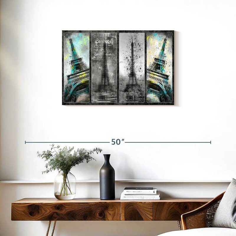 Ravi Eiffel Tower Collage, 20" H x 30" W