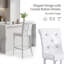 Ensemble de 2 tabourets de bar en faux cuir d'alligator blanc de qualité supérieure avec boucles décoratives en cristal