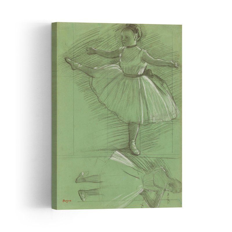 Deux études de danseuses, vers 1873. Estampe d'art mural abstrait contemporain., H 24 po x l 16 po
