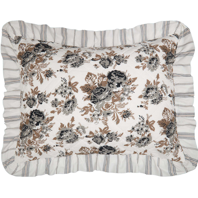 Taie décorative avec attaches 100% coton Annie, Simple, Bleu