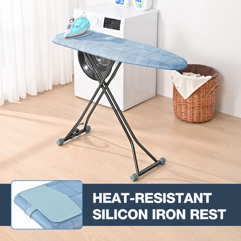 Metal Freestanding Adjustable Height Ironing Board,Iron Board with Ironing Mat