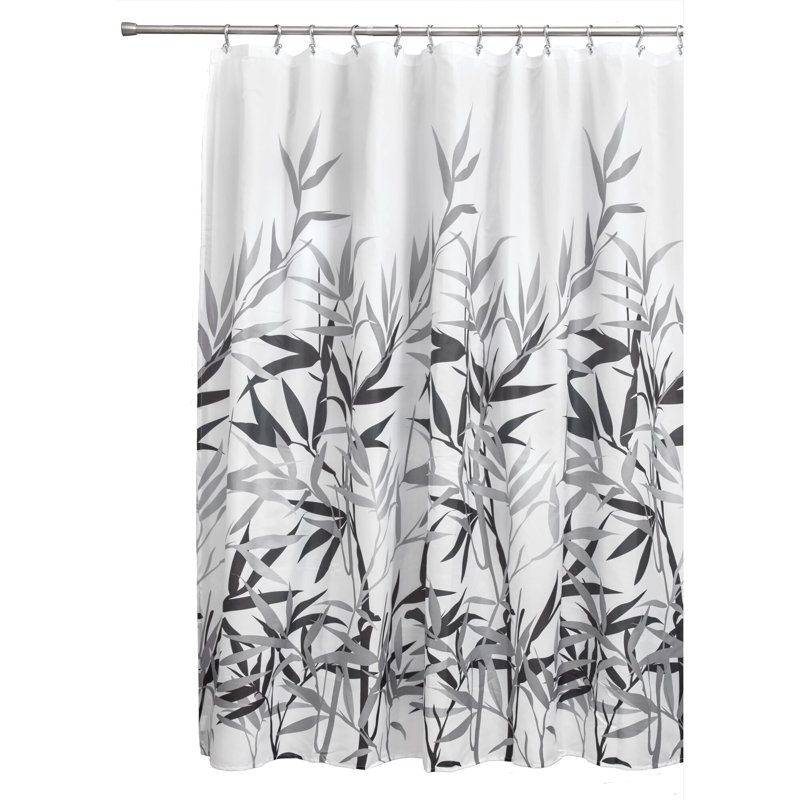 Anzu Floral Shower Curtain, Gray