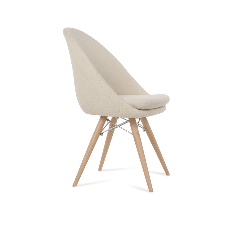 Chaise d'appoint Avanos, Blanc, Naturel