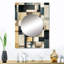 Taupe géométrique Blocks Harmony - miroir mural géométrique unique, miroir géométrique, impression d'art en métal-166727360