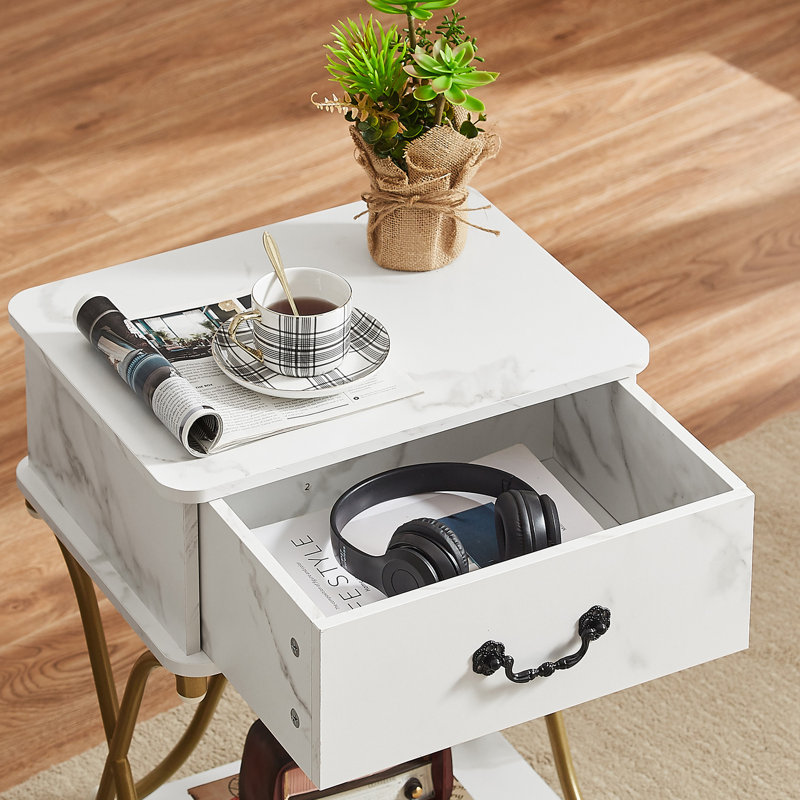 Kempst 17.7'' W Nightstand, White, Set of 2