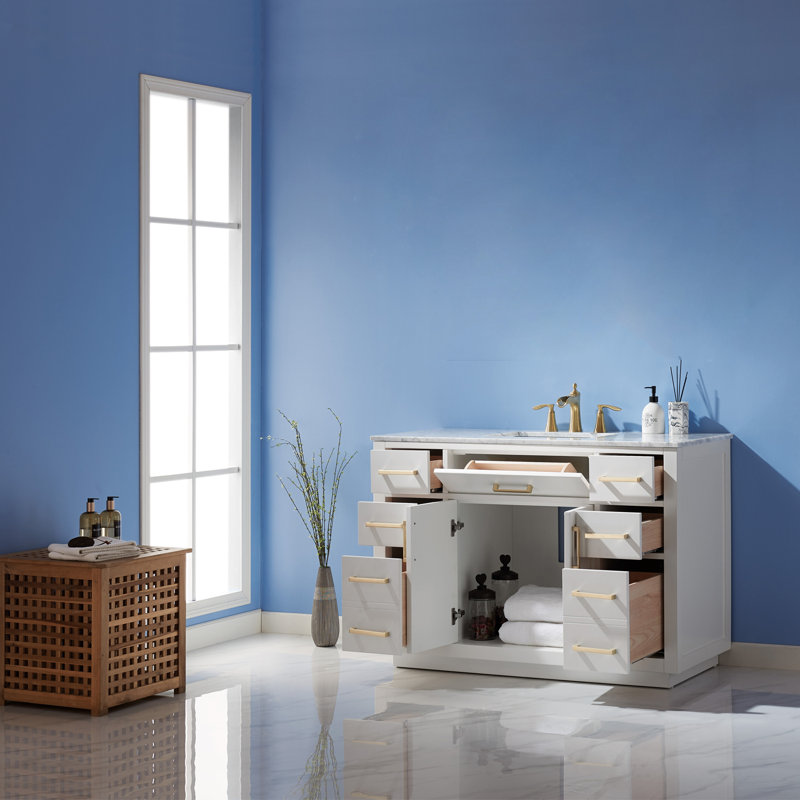 Ensemble de meuble-lavabo simple 48 po Candrice, Blanc