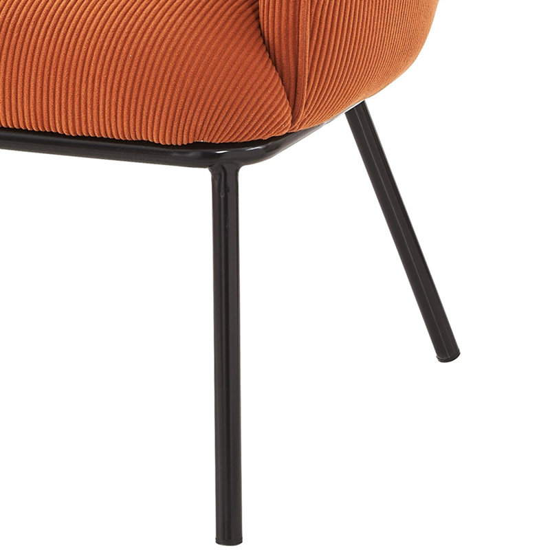 Fauteuil demi-tonneau Mid-Century, Orange