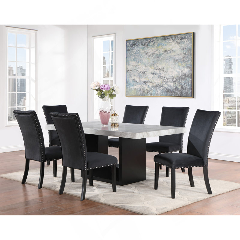 5PC DINING TABLE SET BLACK