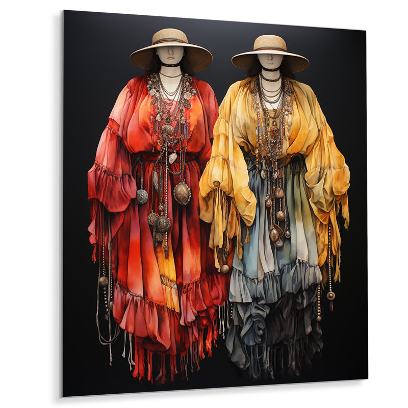 Boho Boho Chic - Art mural abstrait en métal, H 44 po x l 34 po