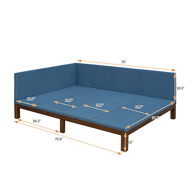 Vassily Upholstered Daybed, Blue
