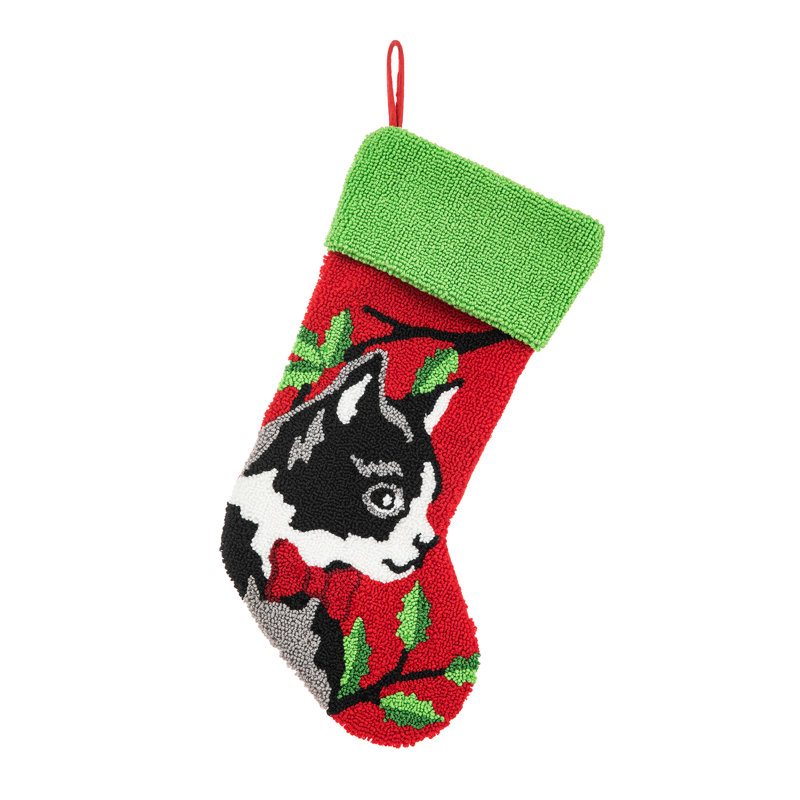 Chaussette de Noël chat noir