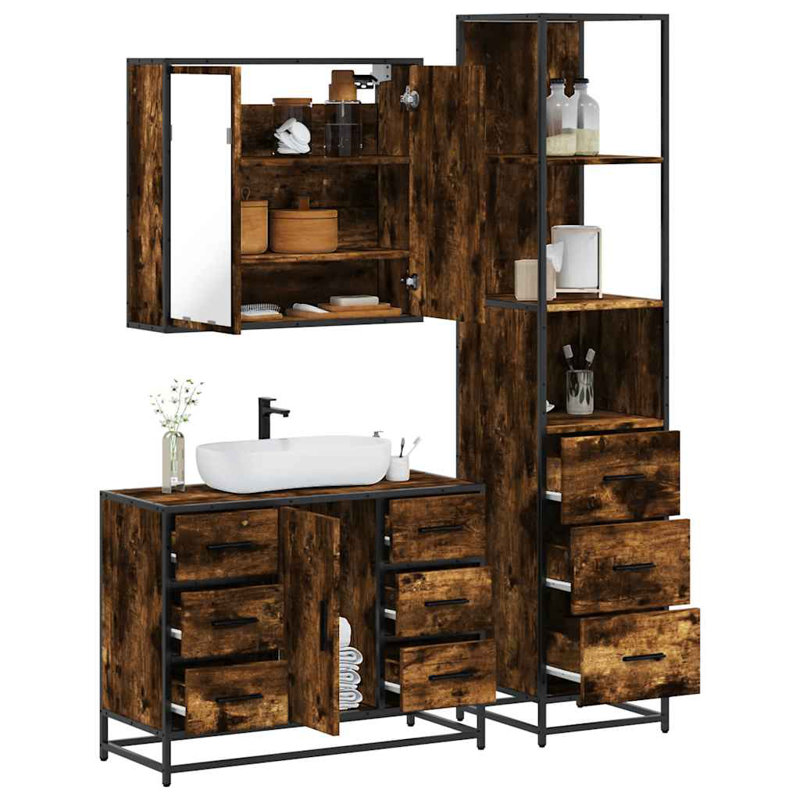 Anaijah Bathroom Furniture Suite, Rustric Brown