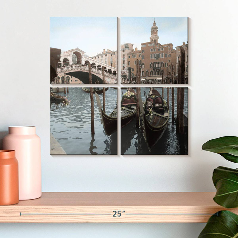 Mehar Rialto Bridge Gondolas, 18" H x 18" W