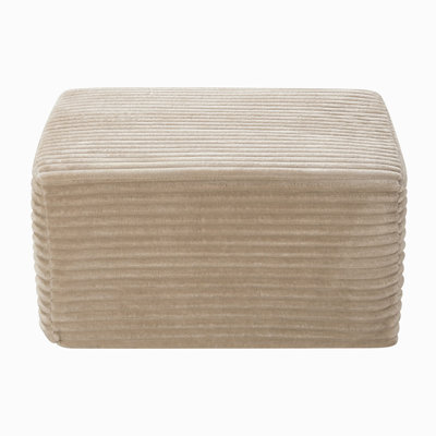 Pouf carré rembourré en velours côtelé, repose-pieds moelleux pour la décoration du salon et de la chambre à coucher