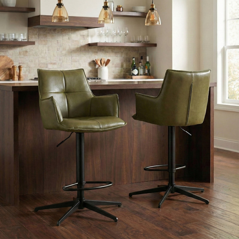 PU Bar Stool, Green