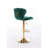 Set Of 2  Bar Stools,With Chrome Footrest And Base Swivel Height Adjustable Mechanical Lifting Velvet + Golden Leg Simple Bar Stool-Green-117042365-117042366