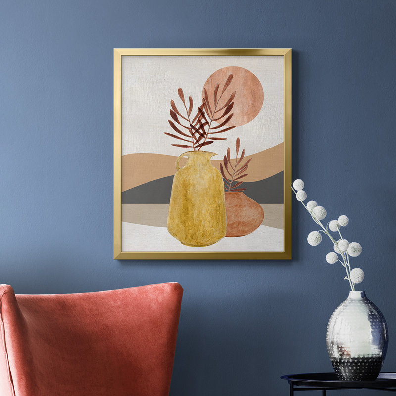 Toile encadrée de qualité supérieure Adobe Moon I - prête à être accrochée, Or, H 20 po x l 16 po