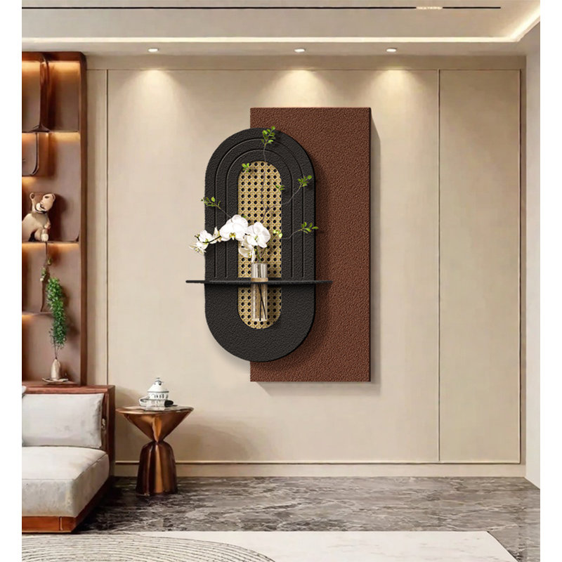 Feng Shui antique, plantation de verdure sur des décorations murales en grès, H 35,43 po x l 23,62 po x P 1,77 po