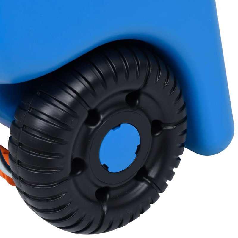 Dakota Fields Wheeled Plastic Rain Barrel, Blue